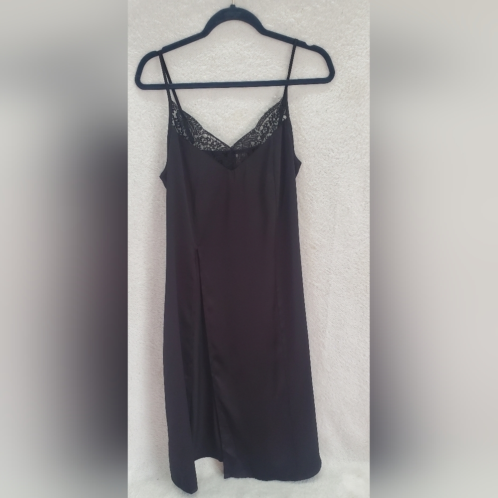 ASOS Lindex cami‎ slip dress with lace trim in black Size 6
